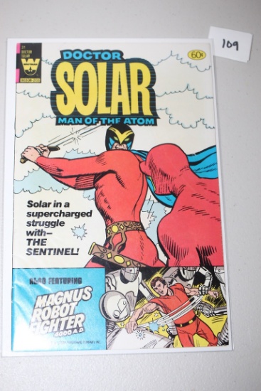 Doctor Solar Man Of The Atom Comic Book, Solar In A Supercharged Struggle With The Sentinel