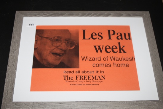 Framed & Matted Les Paul Week, 20" x 16" Including Frame