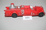 Vintage Auburn Fire Dept., Red Rubber Fire Truck, 7 1/4