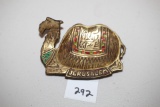 Vintage Brass Camel Jerusalem Jewelry/Trinket Dish, Made In Israel, 4 1/2