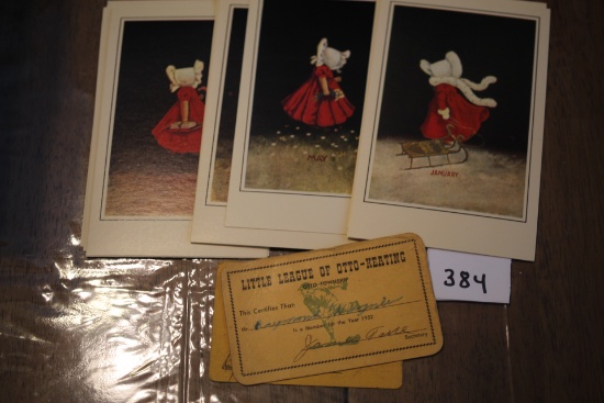 January - December Post Cards, Replica Of The Antique Sunbonnet Original