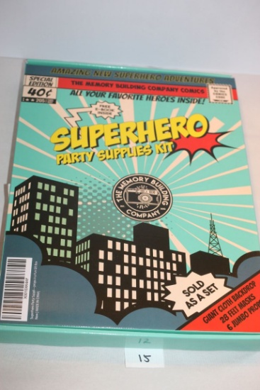 Superhero Party Supplies Kit, The Memory Building Company, Pieces Not Verified
