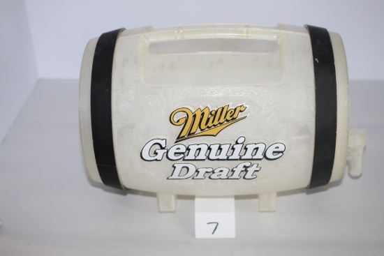 Vintage MGD Miller Genuine Draft Plastic Mini Beer Keg Barrel w/ Spout Tap, 11" Long