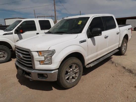 (2016) FORD F150 XLT CREW CAB 4X4, 5.0 GAS ENGINE, 155,610 MILES, VIN 1FTEW1EFXGKD10260