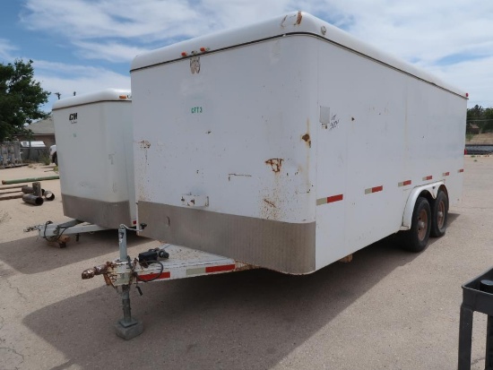 2007 18' ENCLOSED TRAILER, W/ CONTENTS, VIN 11WHC18247W295327, TANDEM AXLE