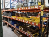 CONTENTS OF RACKING - ASSORTED PIPE NIPPLES, PIPE SWAGES, UNIONS, COUPLINGS, AND TAP PLUGS