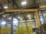 GORBEL 3-TON WALL MOUNTED JIB CRANE WITH BUDGIT 3-TON ELECTRIC CHAIN HOIST, APPROX. 17' FT SPAN