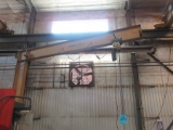 GORBEL 2-TON WALL MOUNTED JIB CRANE WITH BUDGIT 2-TON ELECTRIC CHAIN HOIST, APPROX. 17' FT SPAN