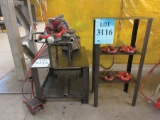 RIDGID 300.T2 PIPE THREADING MACHINE WITH STAND, AND (QTY.5) 1/8'' - 2'' DIE HEADS