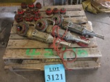 LOT (QTY.3) RIDGID 700 HAND HELD THREADERS, WITH 2'', 1 1/2'', 1'', 3/4'', AND 1/2'' DIE HEADS EACH