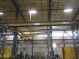 AMERICAN EQUIPMENT 3-TON WELDED CRANE, APPROX. 35'FT LONG, WITH 3-TON ELECTRIC CHAIN HOIST, (NO