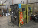 LOT (QTY.2)SEC. OF PALLET RACKING, METAL STORAGE CAGE, AND ASST'D PAINT