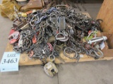 LOT ASST'D RIGGING CLAMPS, CHAINS AND SYNTHETIC SLINGS, (2 PALLETS)