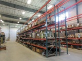 LOT (QTY.40) SECTIONS OF 16'FT HEIGHT PALLET RACKING WITH 300 BEAMS, AND PALLET WIRE DECKING,
