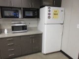 LOT (QTY.3) REFRIGERATOR, (QTY.5) MICROWAVES, AND ASST'D CHAIRS (BUILDING IN BACK)