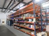 LOT (QTY.28) SECTIONS OF 12'FT HEIGHT PALLET RACKING, WITH 180 BEAMS, UPRIGHT 42'' X 3''X 2 1/