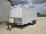 2012 HOMESTEADER 716CT ENCLOSED CARGO TRAILER WITH WORK TABLE AND TOOL BOX, APPROX. 16'FT X 7'FT,