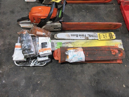 STIHL CHAIN SAW ACCESSORIES: SPARK PLUGS, OIL, SPARE CHAINS, BARS