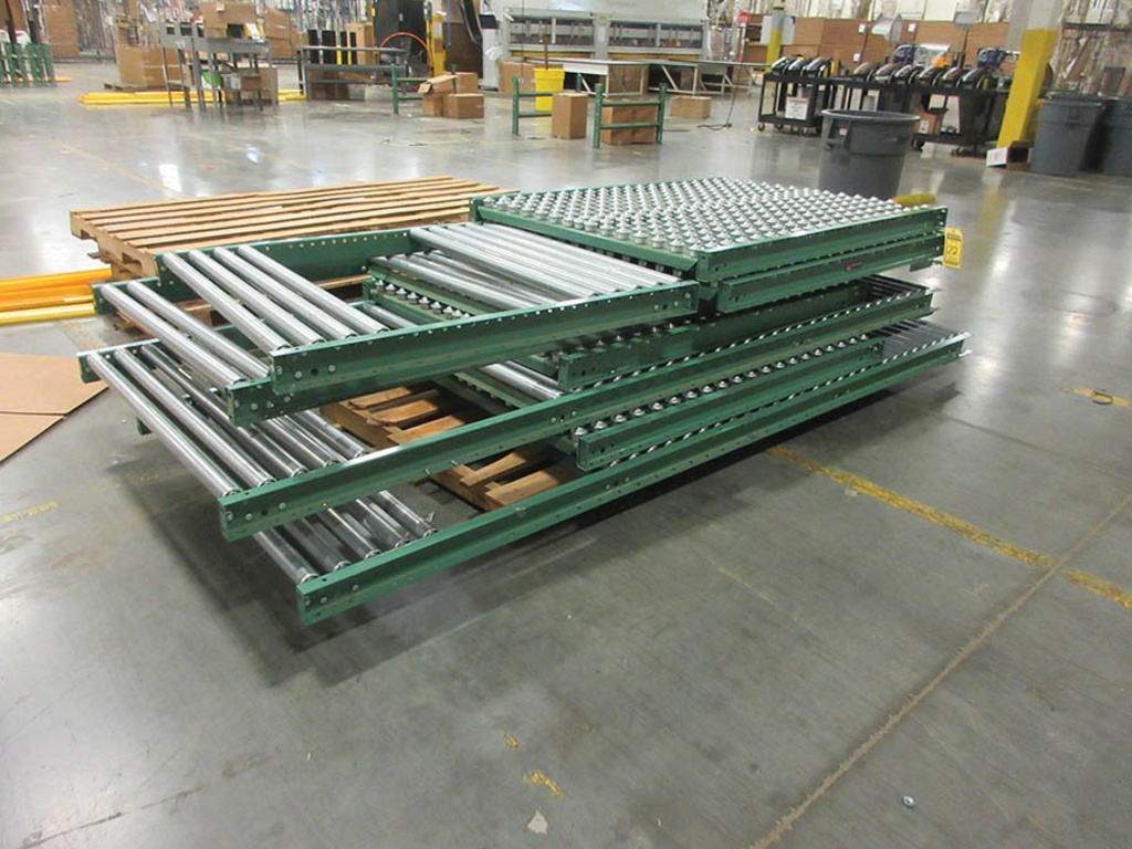 ROACH CONVEYORS (4) SECTIONS MOTORIZED BELT CONVEYOR 36'' W., (7) SECTIONS  ROLLERBALL CONVEYOR | Online Auctions | Proxibid