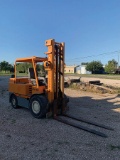 ALLIS-CHALMERS 8,000 LB FORKLIFT, MODEL ACP-80, 2-STAGE MAST, SIDE SHIFT CAPABLE, SOLID ALL