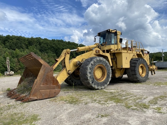2001 CATERPILLAR 992G ARTICULATED WHEEL LOADER, ENCLOSED CAB, S/N: ADZ00376, 56,540 HOURS, 14-YARD