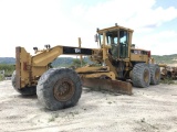 CAT 16H MOTOR GRADER, S/N CAT0016HTATS00750, 16' GRADER BLADE, 23.5R25 TIRES, REAR HYDRAULIC