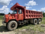 1986 MACK DM686SX 19' TANDEM AXLE DUMP TRUCK, 10,839 MILES SHOWING, 2,388 HOURS SHOWING, MACK DIESEL