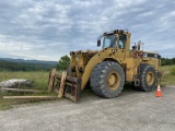 1995 CATERPILLAR 988F ARTICULATED WHEEL LOADER, ENCLOSED CAB, S/N: 8YG01400, 27,299 HOURS, FORK