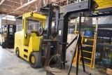 APACHE 30;000 LB. LP FORKLIFT; SOLID TIRES; OVERHEAD GUARD; 2-STAGE MAST; FORKS; BOOM WITH STAND;