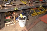 LOT: CONTENTS OF RACK INCLUDING (2) CHAIN HOISTS; LEVER HOIST; CLAMPS; HAND TOOLS; CIRCULAR SAW (