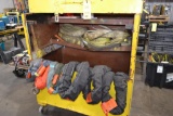LOT: ASSORTED LARGE LIFTING SLINGS & STRAPS IN ROLLING JOB BOX (BUILDING #1)