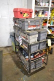 LOT: ROLLING SHOP CART WITH ASSORTED TOOL BOXES (BUILDING #1)