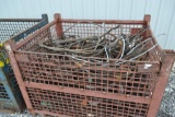LOT: ASSORTED CABLE SLINGS IN (2) WIRE BASKETS (OUTSIDE)