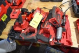 LOT: MILWAUKEE CORDLESS ROD CUTTER; GREASE GUN; (2) SAWZALLS; WITH (2) CHARGERS & (1) BATTERY (
