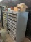 HEAVY DUTY DEEP DRAWER CABINET AND CONTENTS OF BOLTS, NUTS, AND BEAM CLAMPS