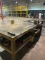 (2) WOODEN WORK BENCHES AND CONTENTS OF 8'' BENCH GRINDER, WILTON VISE, AND TOOLING