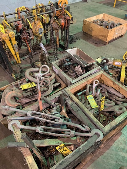 ASSORTED HOOKS, LINKS, AND CHAINS