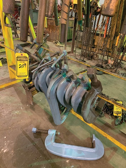 ASSORTED CLAMPS ON RACK