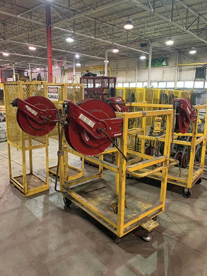 OXY-ACETYLENE CART W/ TWO REEL CRAFT HOSE REELS
