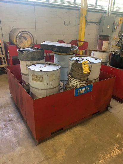 BARREL HOLDING BOX W/ FORK HOLES, 4' X 4' X 2'
