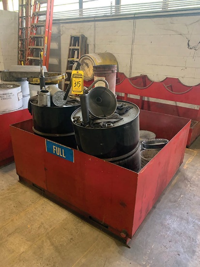 BARREL HOLDING BOX W/ FORK HOLES, 4' X 4' X 2'