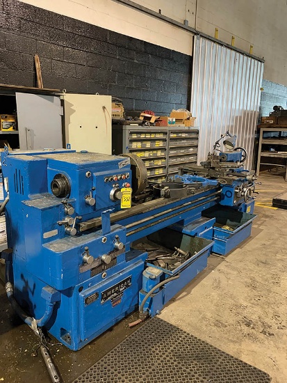AMERICAN HMT ENGINE LATHE, 36'' SWING, 16'' CHUCK, (2) 10'' STEADY RESTS, 10' BED, 1400RPM CAP.,