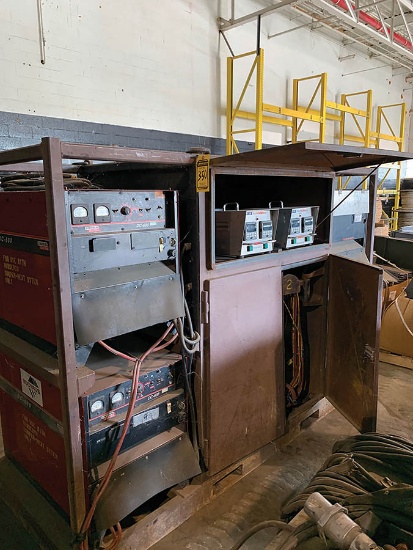 WELDING/PRE-HEATING CELL, W/ (2) LINCOLN DC-600 WELDING POWER SOURCES, MODEL: 10588, AND (4) TEAM
