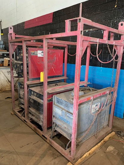 WELDING CELL INCL. (2) LINCOLN DC-600 WELDING POWER SOURCES, MODEL: 97-73MSP, AND (2) LINCOLN DC-600