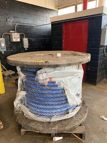 SPOOL OF HEAVY DUTY CABLE, 2 1/2'' DIA.