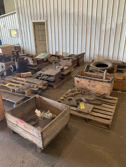 (3) ROWS OF PRECUT PARTS AND STEEL LIFTING EYES