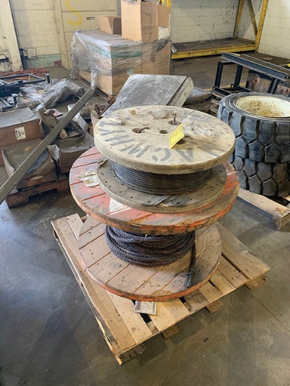 (2) SPOOLS OF CABLE, 1'' & 1/2'' DIA.