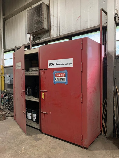 STEEL CABINET AND CONTENTS OF COLUMBIA PAINT CORP ASSORTED PAINT