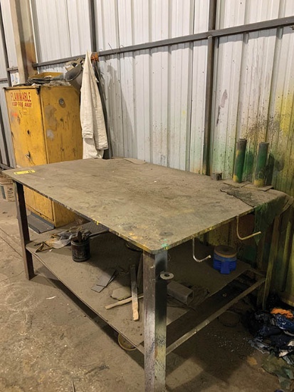 STEEL TABLE, 4' X 6' X 3'