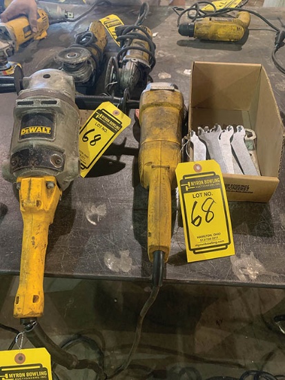 (2) DEWALT 7'' ANGLE GRINDERS W/ GRINDING DISK ADJUSTERS